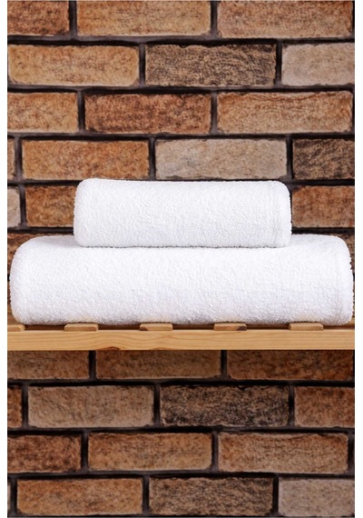 2 Parça %100 Pamuklu Soft Lüx Banyo Havlu Seti Beyaz 11