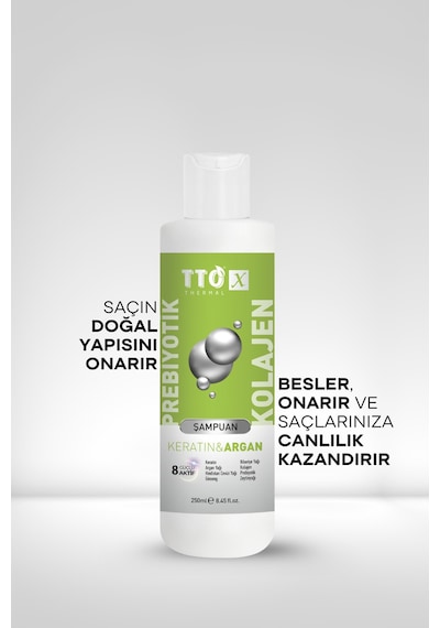 Tto -X Prebiyotik & Kolajen Keratin ve Argan 250Ml ( Cocamidopropyl,Butyrospermum,Niacinamide,)