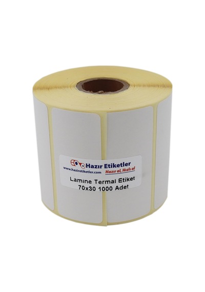 Lamine Termal Etiket 70mm X 30mm Ruloda 1000 Adet 40mm Kuka Çapında Direk Termal Transfer Etiketi Diğer