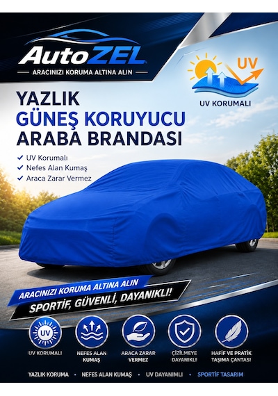 Volkswagen Caddy Uyumlu Yazlık Araba Brandası Oto Branda,araba Çadırı, Araba Örtüsü Mavi