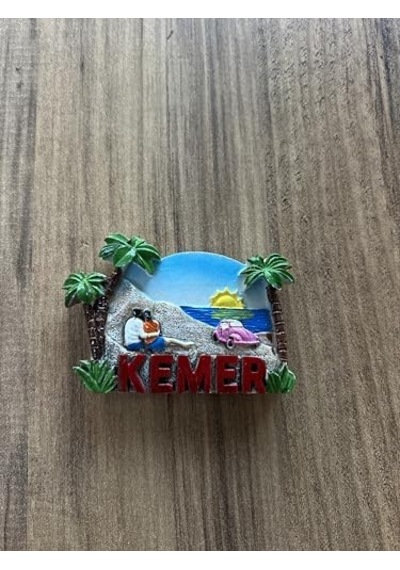 Magnet, Plaj Temalı Dekoratif Buzdolabı Magneti, Palmiye Ve Deniz Manzaralı, El Yapımı Turistik Hediyelik Eşya