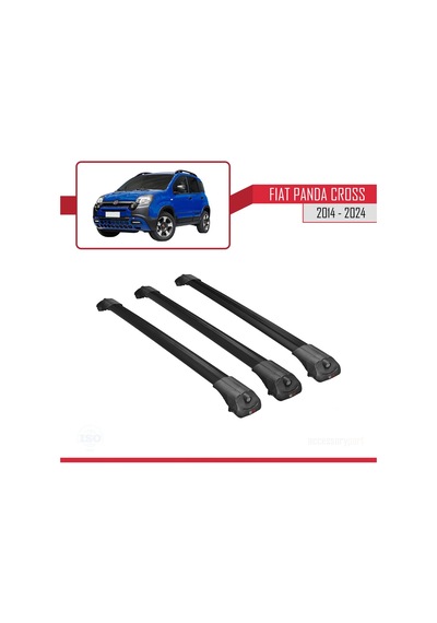 Fiat Panda Cross 2014 Ve Sonrası İle Uyumlu Ace-1 Ara Atkı Tavan Barı Siyah 3 Adet Bar