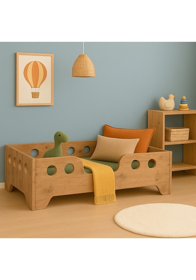 Montessori Yatak Çocuk Yatağı Bebek Karyolası Mdf Tek Kişilik Atlantik Çam Montessori Yatak Çocuk Yatağı Bebek Karyolası Mdf Tek Kişilik Atlantik Çam