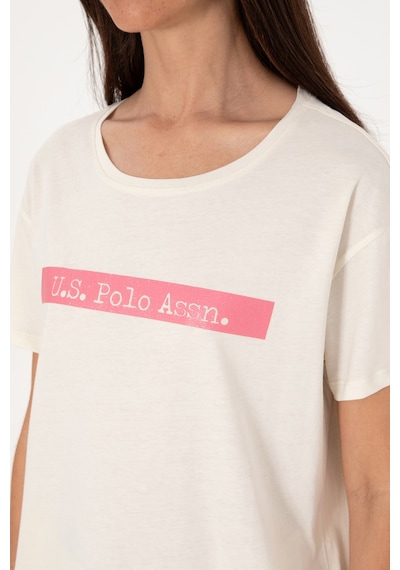U.S. Polo Assn. Kadın Krem Bisiklet Yaka Tişört 50299669-VR071