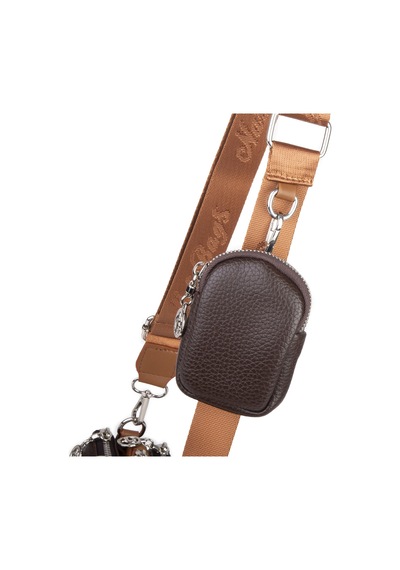 Nas Bag Mini Kadın 3 Gözlü Cüzdanlı Günlük Çapraz Çanta Kahve Taba Lopez