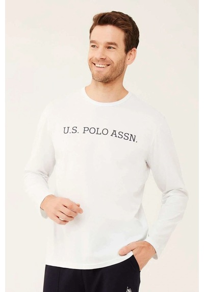 Erkek Beyaz Uzun Kollu T-shirt 18467 Beyaz