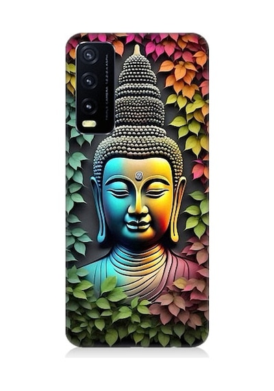 Vivo Y20s Uyumlu Budha Ve Sarmaşık Yapraklar Desenli Silikon Kılıf