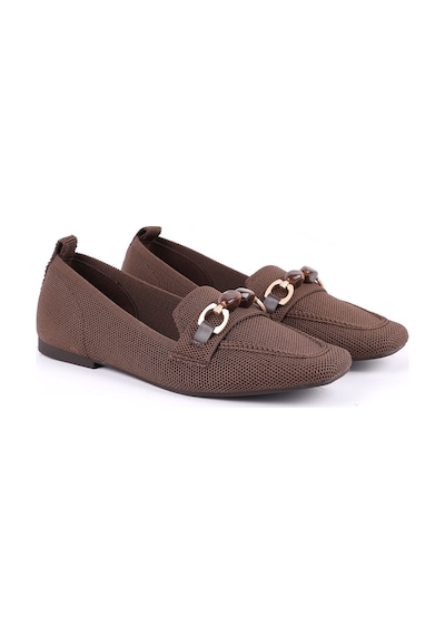 Libero L085.k4002 Toka Detaylı Esnek Triko Tpu Taban Kadın Loafer Ayakkabı" Kahve