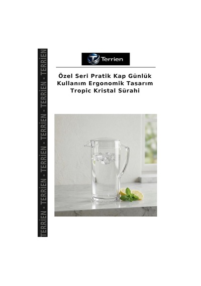 Özel Seri Pratik Kap Günlük Kullanım Ergonomik Tasarım Tropic Kristal Sürahi