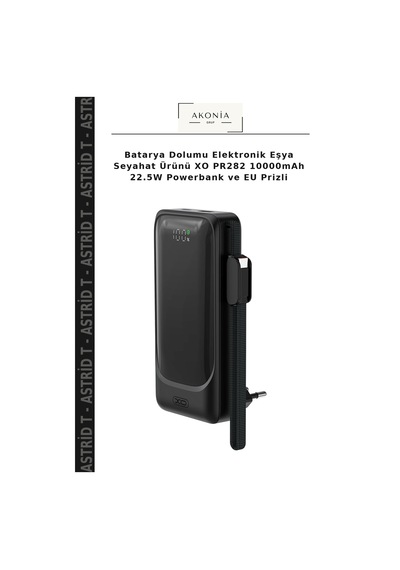 Batarya Dolumu Elektronik Eşya Seyahat Ürünü Xo Pr282 10000mah 22.5w Powerbank Ve Eu Prizli Çok Renkli