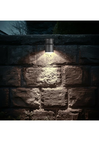 Tekli Çağlayan Aplik Ip54 Dış Mekan Zita Bahçe Aydınlatma Duvar Apliği + Gu10 Led Ampul Beyaz Işık Çok Renkli
