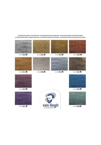 Van Gogh 12'li Metalik Renk Tablet Sulu Boya Seti Plastik Kutulu / 20808640 Diğer