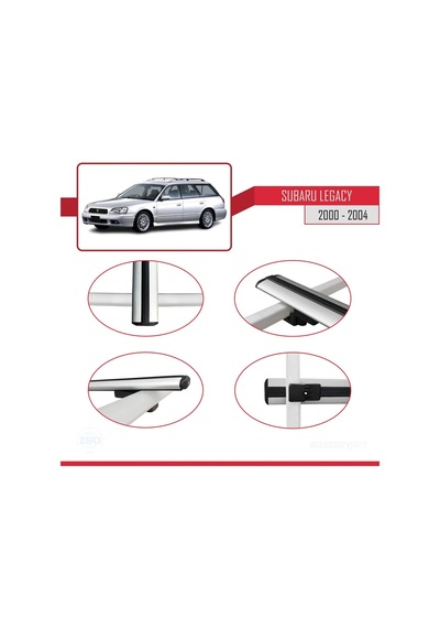 Subaru Legacy 2000-2004 Arası İle Uyumlu Basic Model Ara Atkı Tavan Barı Gri 3 Adet