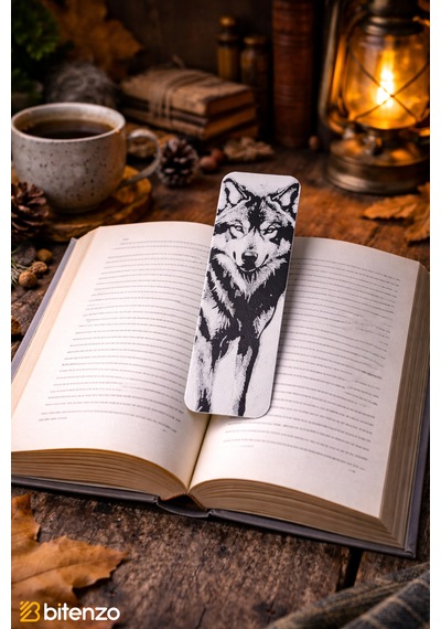Kurt Figürlü Siyah-beyaz Kitap Ayracı