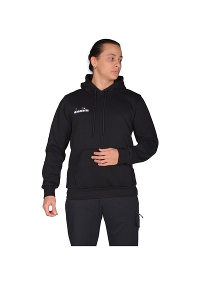 Diadora Bergamo - Erkek Siyah Pamuklu Spor Sweatshirt