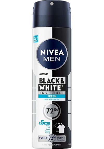 Nıvea Men Black & White Invisible Fresh Sprey 150 Ml X 3 Adet