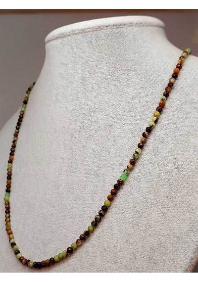 Krizopras Taşı 3mm Kolye (Sabit Klipsli) Sarı