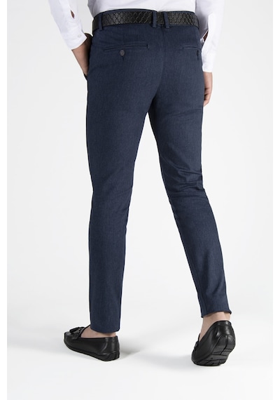 Terapi Men Erkek Lacivert Slim Fit Italyan Kesim Keten Pantolon Koyu Lacivert