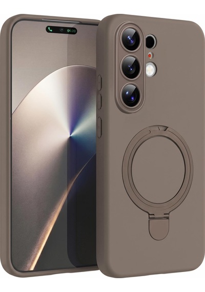Microsonic Tecno Camon 50 Pro Kılıf Aura Stant Magsafe Kahverengi -