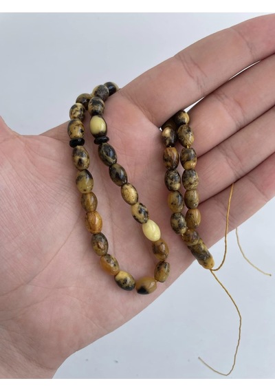 Doğal Kaya Damla Kehribar Tesbih 45lik 9,1x6,6mm 11,20 Gram