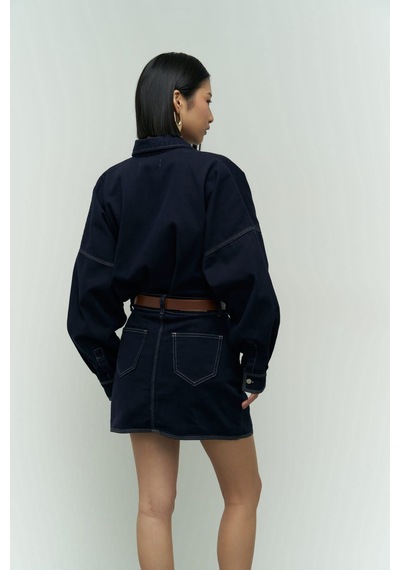 Mai Collection Mai Studios Co. Zain Koyu Mavi Mini Kot Etek Koyu Mavi Mai Collection Mai Studios Co. Zain Koyu Mavi Mini Kot Etek Koyu Mavi