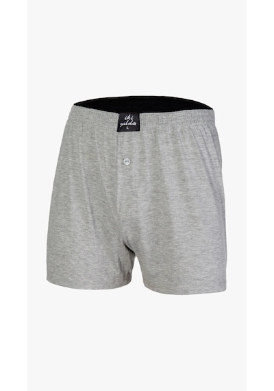 İki Yıldız Erkek %100 Pamuk Penye Boxer 6'lı Paket 12030 Açık Gri