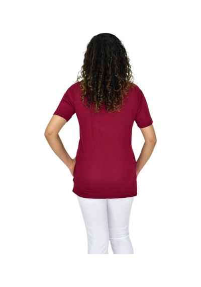 Kadın Yarım Kol Sıfıryaka Likralı Tişört Bgl-st04652 Bordo