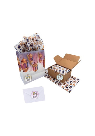 Hoş Geldin Ramazan Yazılı Sticker, Fener Temalı Hediye, Ambalaj Paketleme Etiketi, 3.5x3 Cm, 32 Adet Çok Renkli