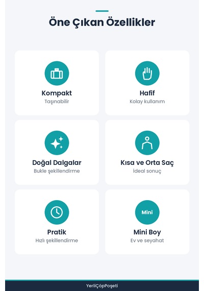 Mini Saç Maşası - Kompakt Taşınabilir Bukle Maşası