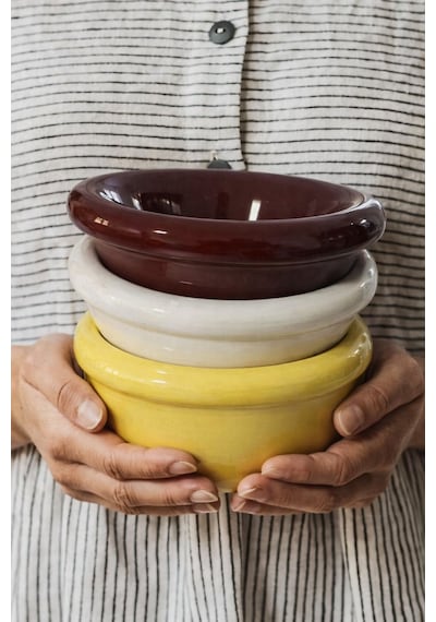 Seramik Donut Bowl Kahvaltılık Tatlı Salata Kase Kahverengi - 828770678 Kahverengi