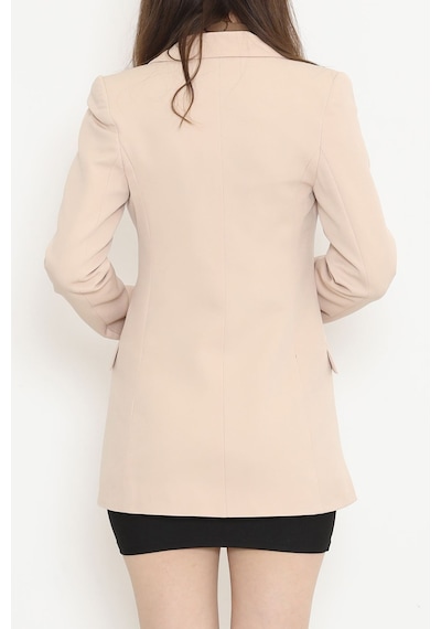 Düğmeli Blazer Ceket Bej - 354.1247. Çok Renkli