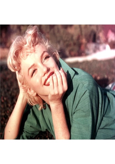Marilyn Monroe Fotoğrafları Doğal Taş Bardak Altlığı 4'lü Set - Natural Stone Coasters - Taş Çok Renkli