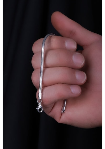 Encili Silver 925 Ayar Gümüş 2,8 Mm Yılan Zincir Model Bileklik Gümüş