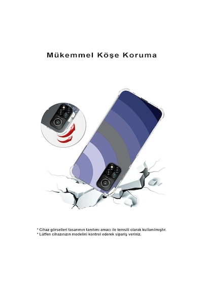 Tecno Camon 18 Uyumlu Köşe Korumalı Renk Cümbüşü D Tasarımlı Şeffaf Silikon Kılıf