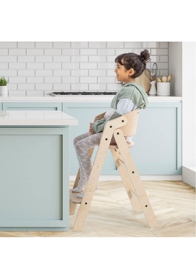 Tr Mychair Ahşap Katlanır Mama Sandalyesi Naturel