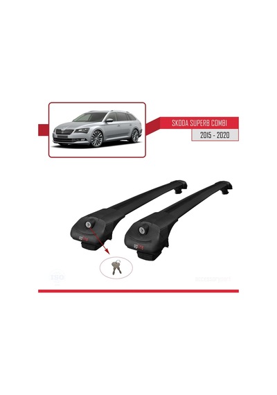 Skoda Superb Sw 2015-2020 Arası İle Uyumlu Ace-1 Ara Atkı Tavan Barı Siyah
