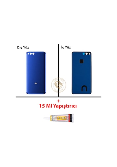 Xiaomi Mi 6 Mavi Arka Pil Kapağı Batarya Kapağı Lazer Kesim + B-7000 Yapıştırıcı Çok Renkli