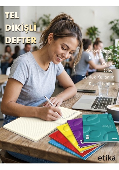 Etika A4 Dikişli Okul Defteri 6'lı Paket 3 Çizgili & 3 Kareli