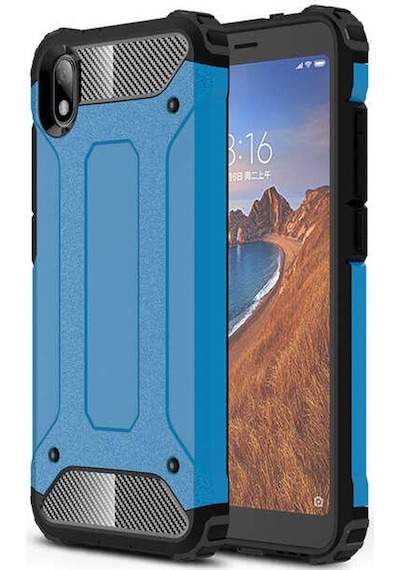 Kilifone - Xiaomi Redmi 9a Uyumlu - Kılıf Çift Katman Koruyucu Crash Military Tank Kılıf - Mavi Mavi