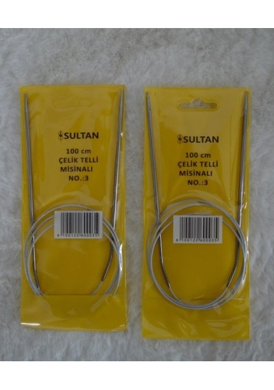 Çelik Telli Misinalı Şiş 100 Cm 3 No 2 Adet