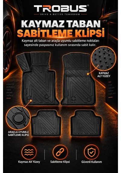 Audi A4 Avant B8 2011 Karbon Desenli Premium 3d Havuzlu Oto Paspas 4 Parça