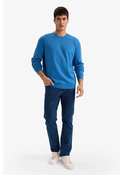 Defacto %100 Pamuk Basic Sweatshirt E8339ax26spbe410 Mavi-be410