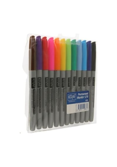 Kraf Permanent Markör 12 Renk 615G