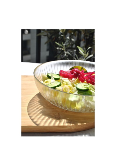 1 Adet Cam Şeffaf 20 Cm Salata Kasesi Orta Boy Salata Tabağı Kase 20 Cm Beyaz