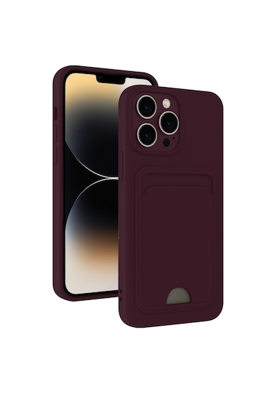 Apple Uyumlu İphone 13 Pro Max Kılıf Kelvin Kartvizitli Silikon - Derin Mor