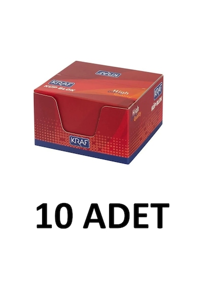 Kraf 10 Paket Küp Blok Beyaz 8x8 Cm 115g
