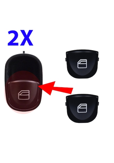 Mercedes W203 S203 Clk W209 C209 A209 A2038200210 İçin Tekli Cam Düğmesi Kapağı 2 Adet -