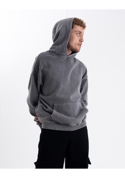Eskitme Kapşonlu Sweatshirt Çok Renkli