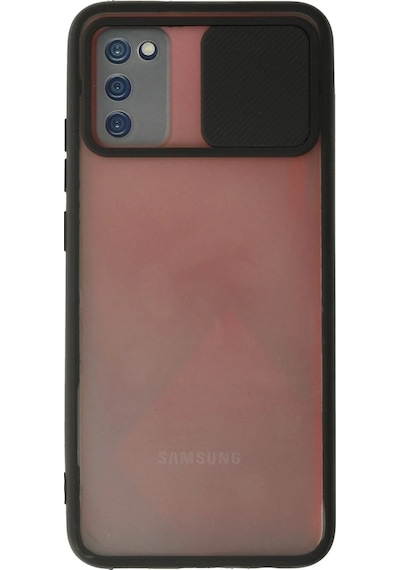 Mey İthalat Samsung Uyumlu Galaxy A02s Kılıf Palm Buzlu Kamera Sürgülü Silikon - Siyah Çok Renkli