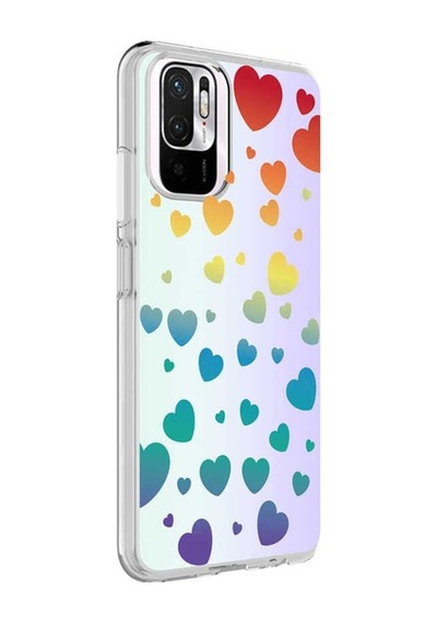 Xiaomi Redmi Note 10s Kılıf Zore M-blue Desenli Kapak Heart No3